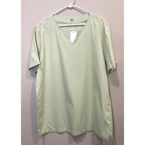 COOFANDY Men’s Cotton Linen Henley Shirt Size M Short Sleeve V-Neck